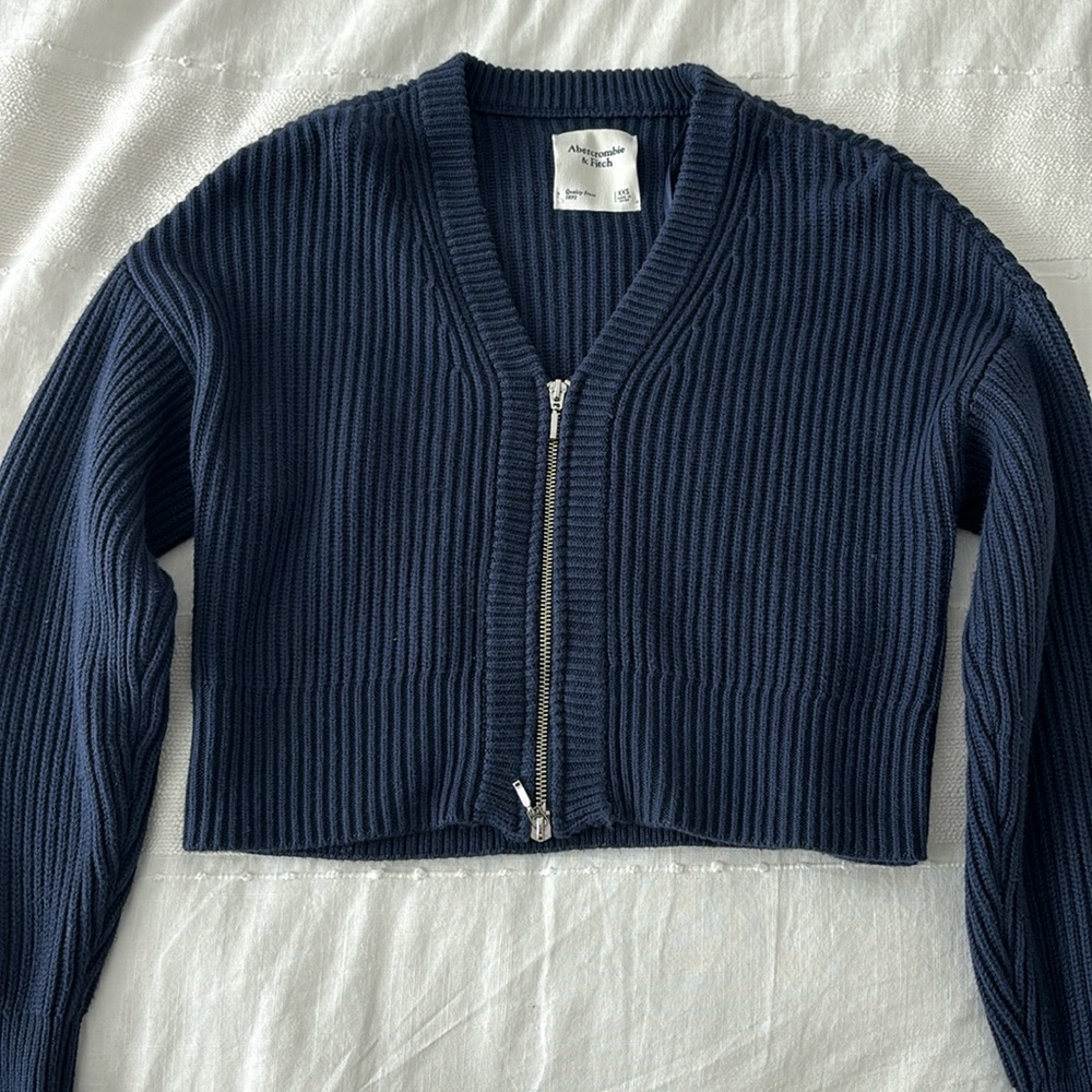 Abercrombie Navy Zip Sweater